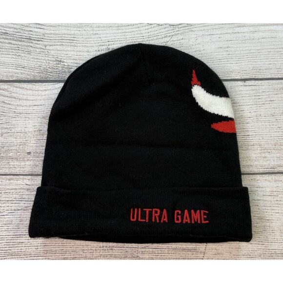Chicago Bulls Unisex NBA Ultra Game Black Red Knit Beanie OSFM - Picture 2 of 5